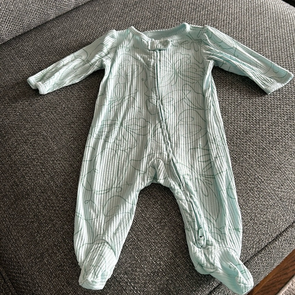 Carter’s onesie, footed, 2-way zipper